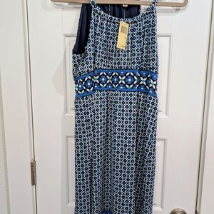 Max Studio Navy and Teal Floral Dress